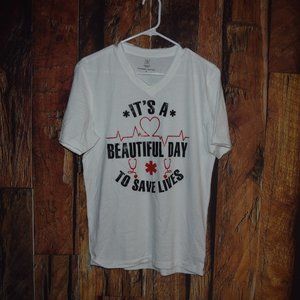 INC INTERNATIONAL CONCEPTS SUPREMELY SOFT Women's Sz S Dr. Nurse EMT T-SHIRT